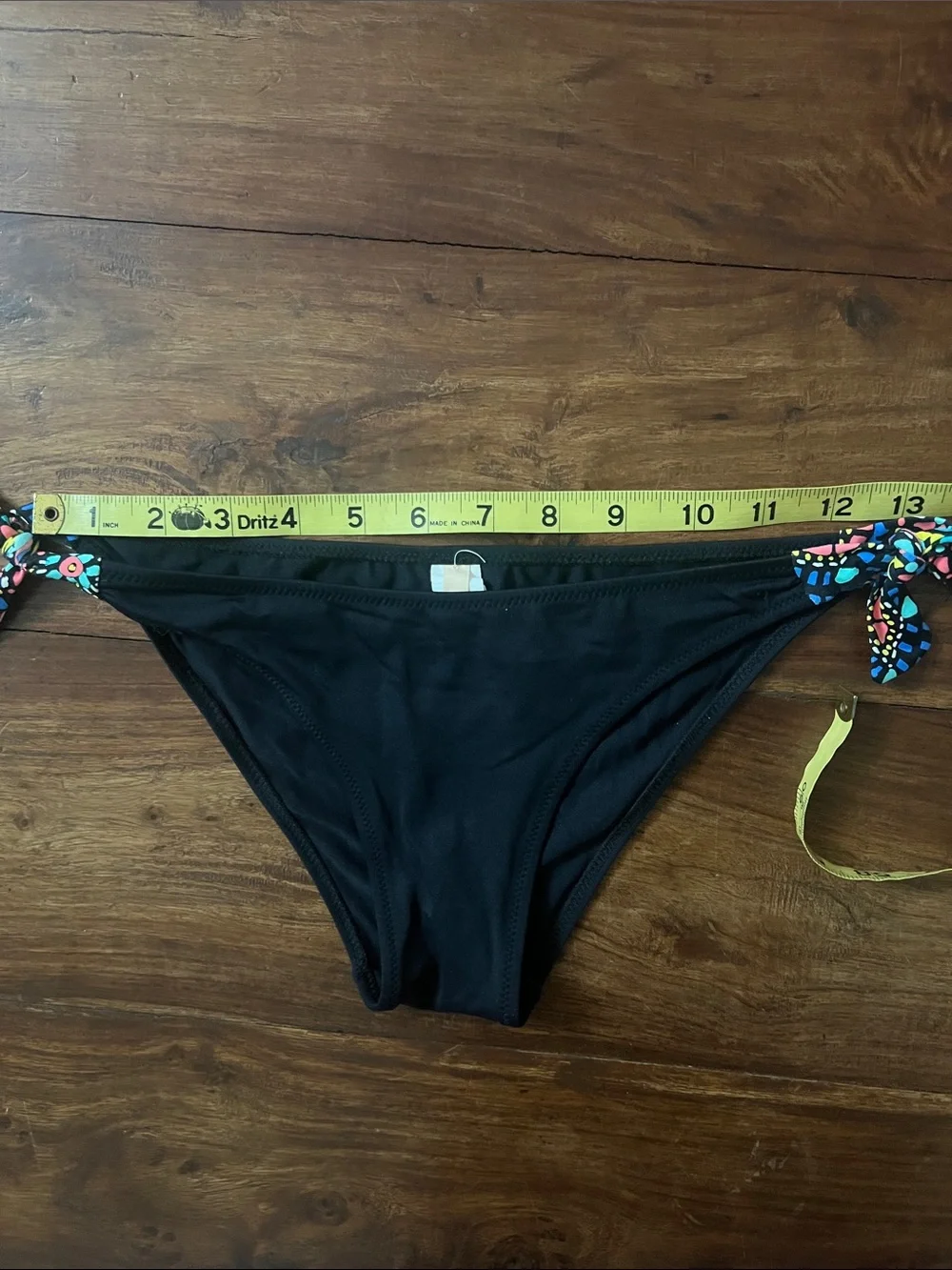 Belle & Rebel Colorful Mandala Print Bikini Top with Black Tie-Side Bottoms